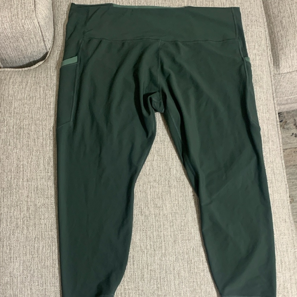 Old Navy PowerSoft High Rise Olive Green 7/8 Ankle Leggings w/ Pockets Plus 3X